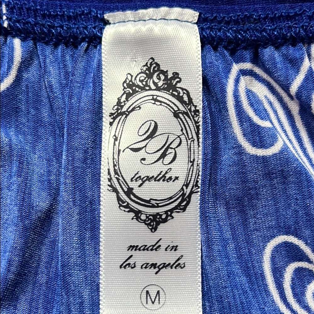2 B Together EC dress featuring a blue paisley pattern with pink & white accents - Picture 2 of 6